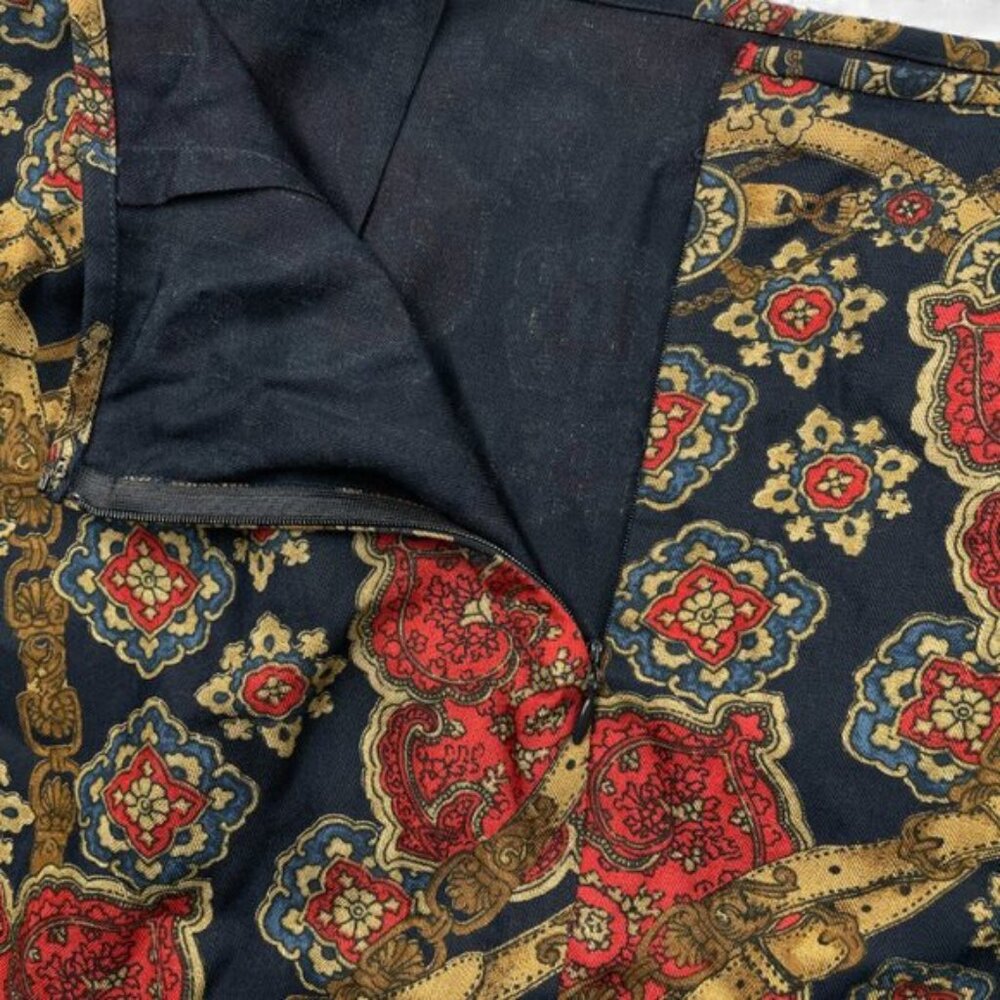 Vintage Pendleton Western Cowgirl Maxi Skirt Navy Red Paisley Size 12 NEW Tags - Picture 9 of 10